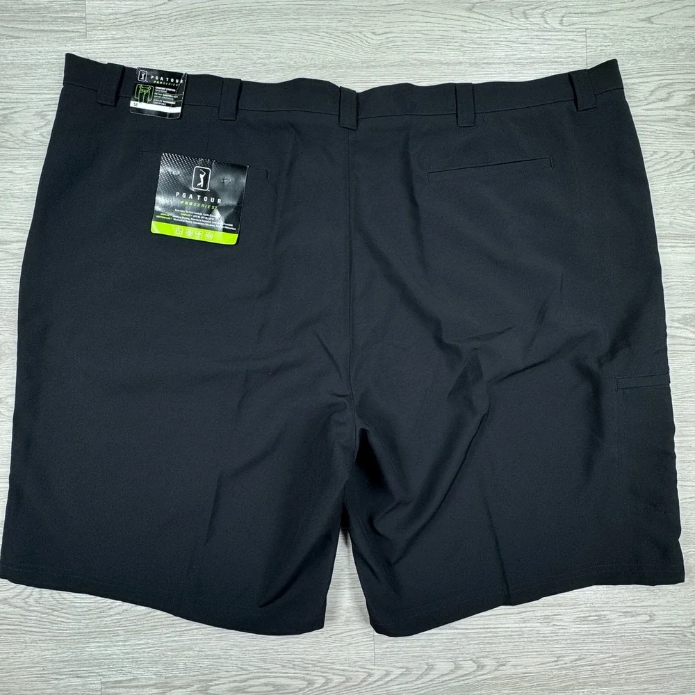 PGA Tour Men's Golf Shorts Pro Series Black Size 52 Moisture Wicking Stretch NWT